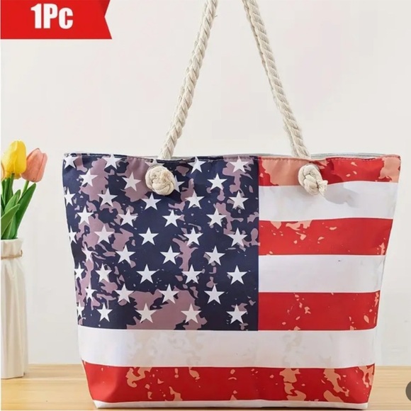 🇺🇸 Stylish American Flag Tote Bag - Picture 1 of 7